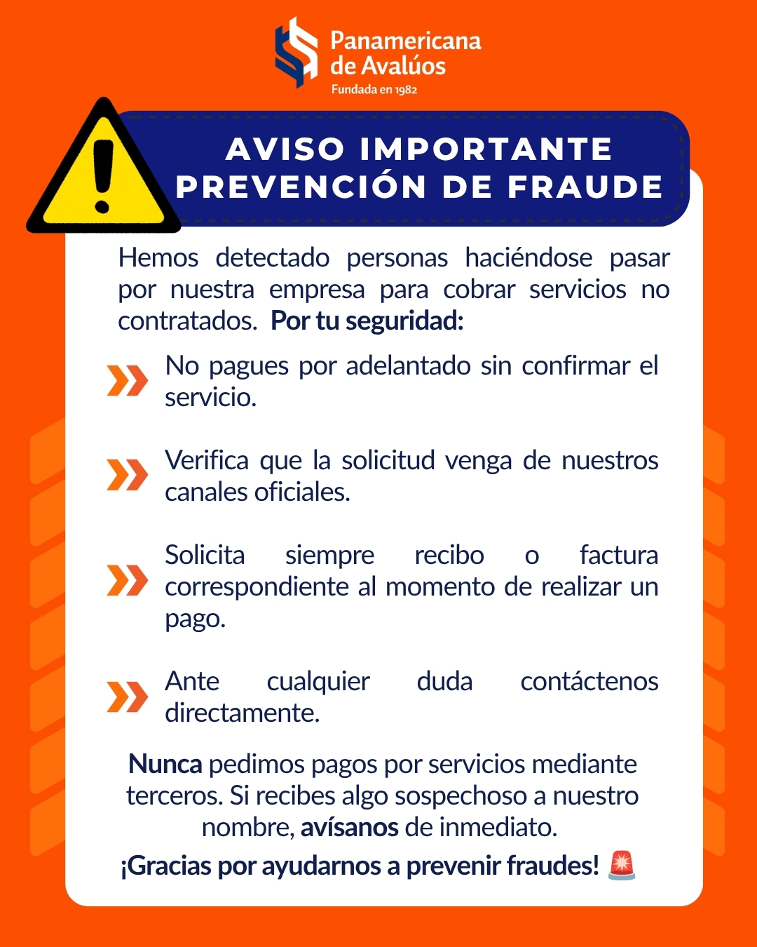 Aviso prevención de fraude